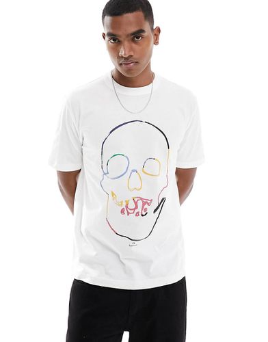 Paul Smith - T-shirt bianca con stampa di teschio grande sul petto - PS Paul Smith - Modalova