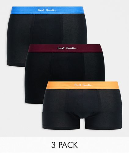 Paul Smith - Confezione da 3 boxer aderenti neri con elastico colorato in vita con logo - PS Paul Smith - Modalova