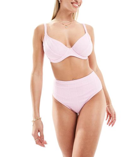 Coppe Grandi - Top bikini con ferretto in tessuto stropicciato - Peek & Beau - Modalova