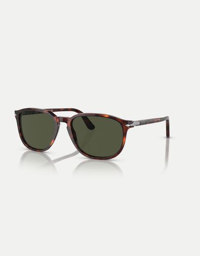 Po3019s - Occhiali da sole quadrati tartarugati color scuro con lenti verdi - Persol - Modalova