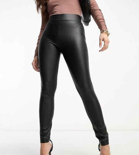 Leggings a vita alta spalmato - Pieces Petite - Modalova