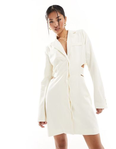 Vestito corto stile blazer con cut-out color crema - Pretty Lavish - Modalova