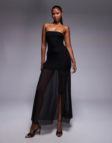 Decadent - Robe bandeau longue avec détail transparent contrastant - Princess Polly - Modalova