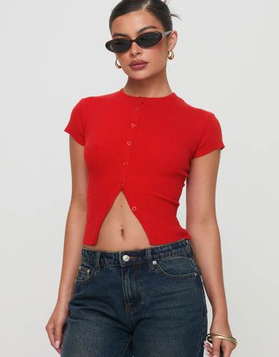 Top boutonné en maille côtelée - Princess Polly - Modalova