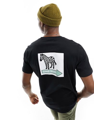T-shirt nera con stampa di zebra e scritta One Way - PS Paul Smith - Modalova