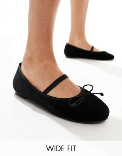 Alexa - Ballerine nere con fiocco in velluto con fascette - Public Desire - Modalova