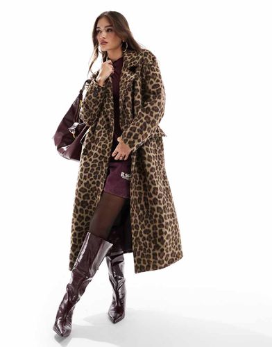 Cappotto taglio lungo con stampa leopardata - Pull & Bear - Modalova