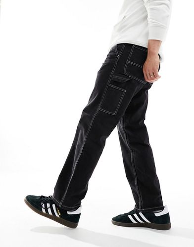 Jeans neri con cuciture a contrasto - Pull & Bear - Modalova