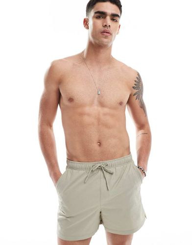 Short de bain texturé à poche - Taupe - Pull & bear - Modalova