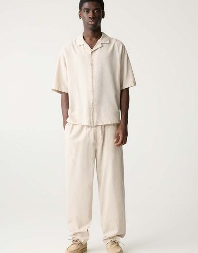 Pantalon de jogging en lin mélangé - Beige - Pull & bear - Modalova