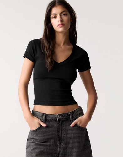 T-shirt col en V - Pull & bear - Modalova