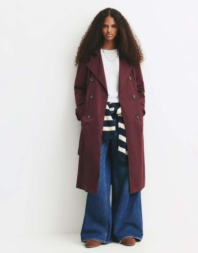 Trench-coat avec ceinture - Bordeaux - Pull & bear - Modalova