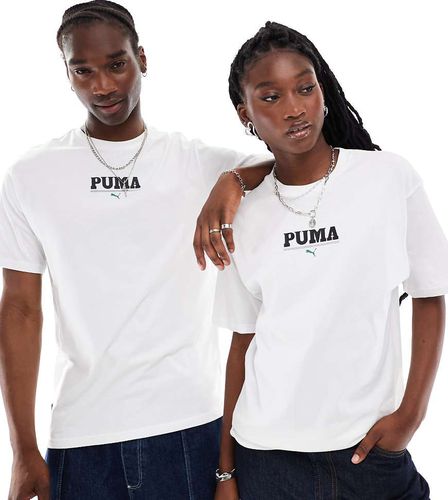 T-shirt bianca con logo al centro - Puma - Modalova