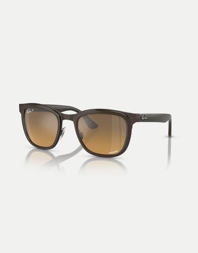 Clyde - Occhiali da sole squadrati e rame con lenti marroni specchiate polarizzate - Ray-Ban - Modalova