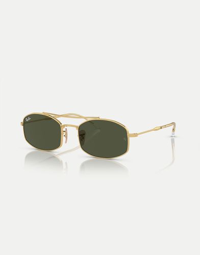 Rb3719 - Occhiali da sole ovali dorati con lenti verdi - Ray-Ban - Modalova