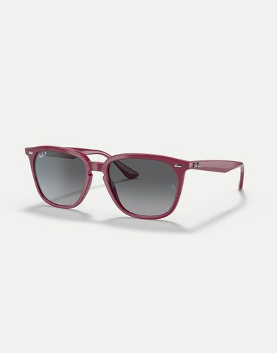 Rb4362 - Occhiali da sole polarizzati squadrati color bordeaux con lenti grigie - Ray-Ban - Modalova