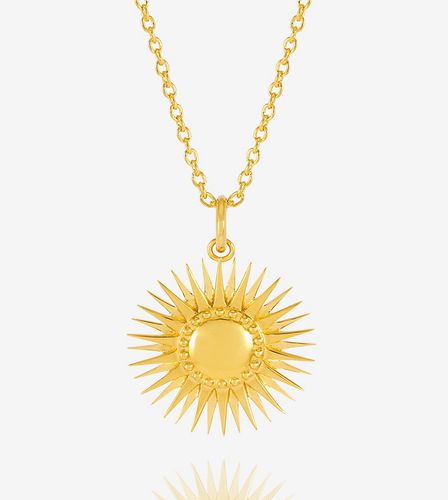 Collana placcata 22 k con ciondolo a forma di sole e confezione regalo - Rachel Jackson - Modalova