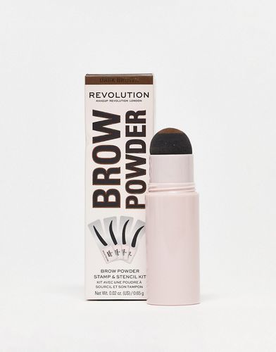 Brow Powder - Kit con timbri e stencil per sopracciglia - Dark Brown - Revolution - Modalova