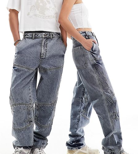 Jeans unisex ampi stile biker slavato - Reclaimed Vintage - Modalova