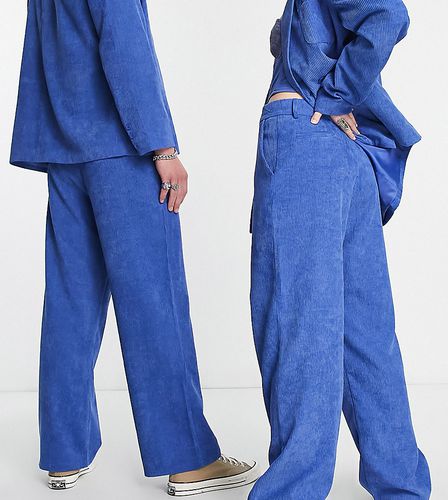 Pantaloni dritti unisex in velluto a coste blu - Reclaimed Vintage - Modalova