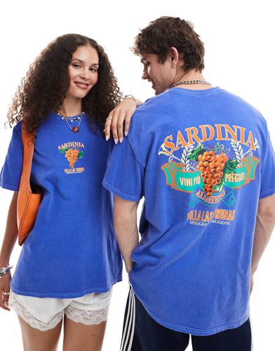 T-shirt unisex oversize con stampa sul retro "Sardinia" - Reclaimed Vintage - Modalova