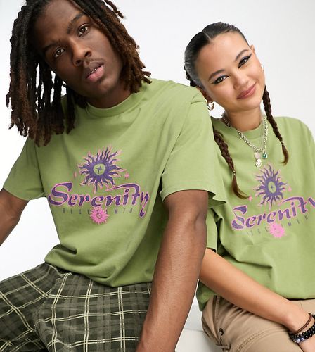 T-shirt kaki unisex con scritta "Serenity" - Reclaimed Vintage - Modalova