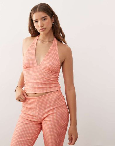 Top dos nu d'ensemble texturé effet froissé - Vichy - Reclaimed Vintage - Modalova