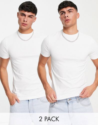 Confezione da 2 T-shirt attillate bianche - River Island - Modalova