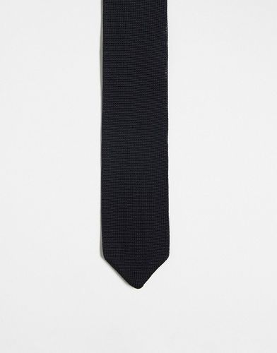 Cravatta in maglia nera a punta - River Island - Modalova