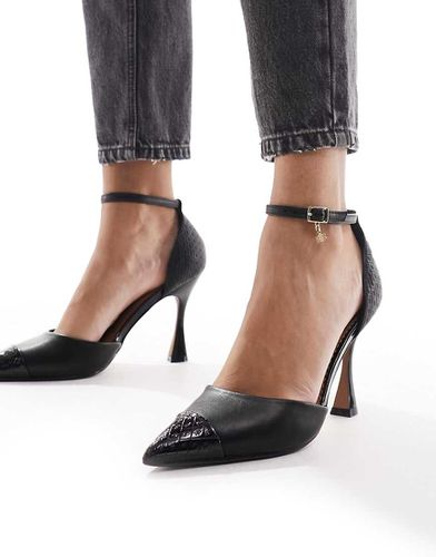 Scarpe con tacco nere con punta zigrinata - River Island - Modalova