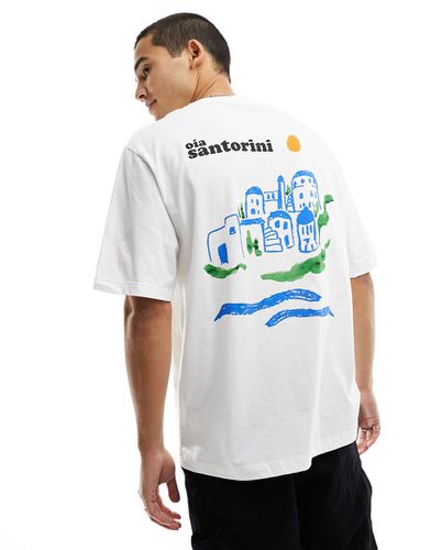 T-shirt bianca con scritta "Santorini" - River Island - Modalova