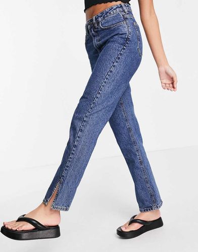 Jeans dritti con spacco laterale indaco slavato - Waven - Modalova