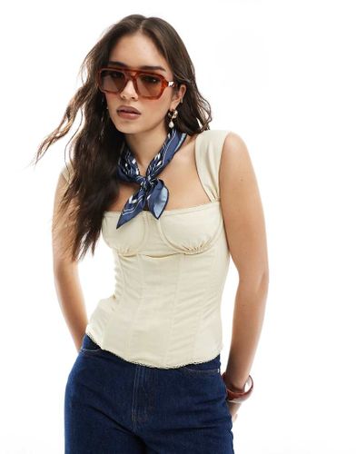 Top corset avec bonnets préformés à fronces - Sable - Weworewhat - Modalova