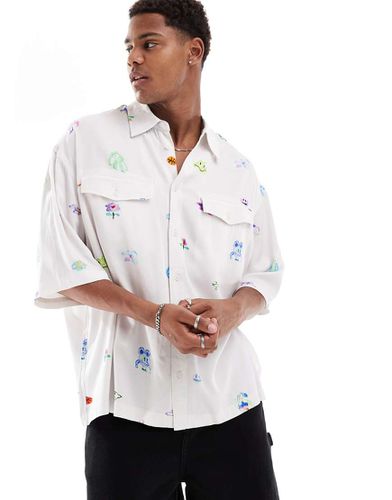 Andre - Camicia oversize sporco con grafica - Weekday - Modalova