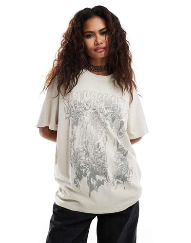 Emy - T-shirt oversize color pietra con stampa grafica con fata - Weekday - Modalova