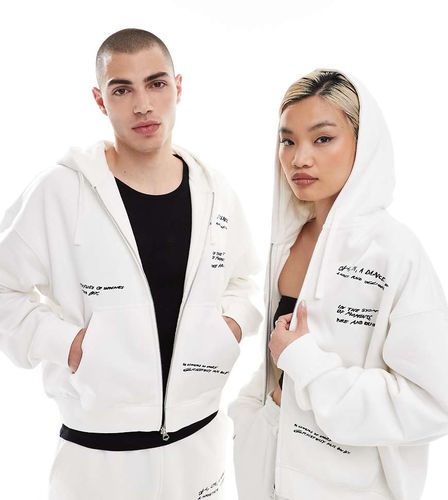 Felpa unisex squadrata sporco con cappuccio e zip in coordinato - In esclusiva per ASOS - Weekday - Modalova