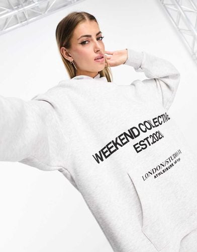 Weekend Collective - Felpa con cappuccio oversize mélange con logo - ASOS WEEKEND COLLECTIVE - Modalova