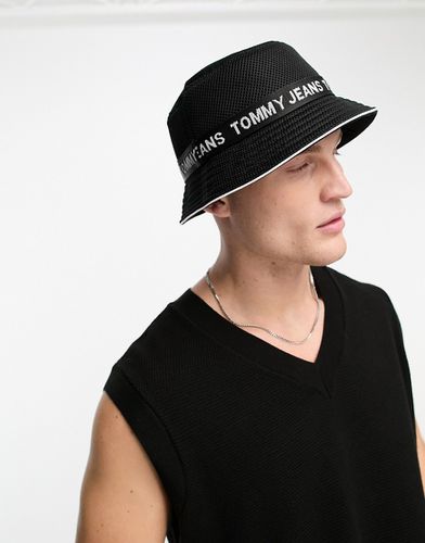Cappello da pescatore nero con nastro con logo in rilievo - Tommy Jeans - Modalova
