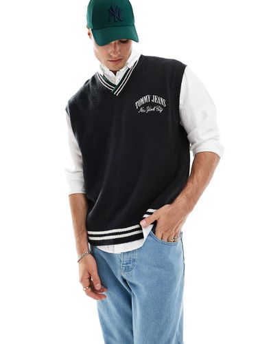 Gilet taglio comodo stile college in maglia con logo - Tommy Jeans - Modalova