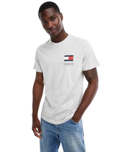 Essential - T-shirt slim grigia con bandiera - Tommy Jeans - Modalova