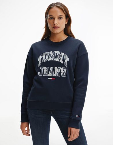 Felpa stile college con logo a rombi - Tommy Jeans - Modalova