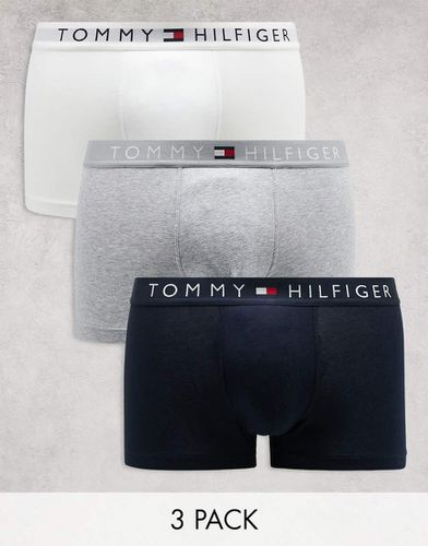 Tommy Jeans Original - Confezione da 3 boxer aderenti blu navy/grigi/bianchi - Tommy Hilfiger - Modalova