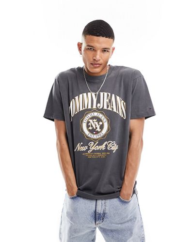 Luxe - T-Shirt comoda con logo stile college nera - Tommy Jeans - Modalova