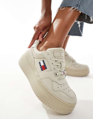 Sneakers alte rétro stile basket color pietra con suola flatform - Tommy Jeans - Modalova