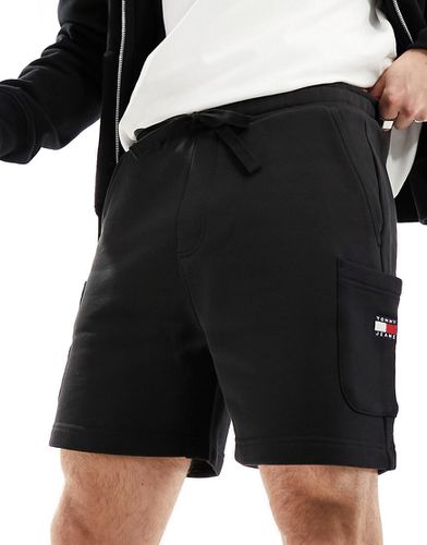 Pantaloncini cargo neri con logo applicato - Tommy Jeans - Modalova