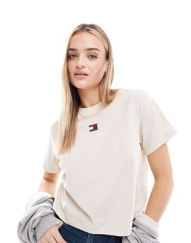 T-shirt bianca con logo squadrato - Tommy Jeans - Modalova