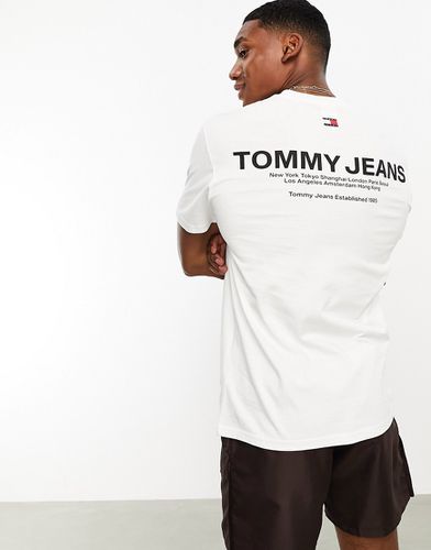 T-shirt bianca con stampa lineare classica sul retro - Tommy Jeans - Modalova