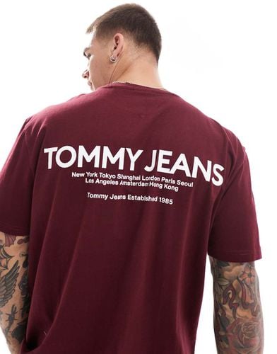 T-shirt color prugna con stampa lineare classica sul retro - Tommy Jeans - Modalova