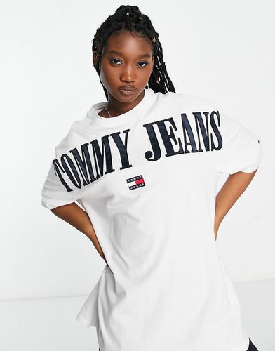 T-shirt oversize bianca con logo - Tommy Jeans - Modalova