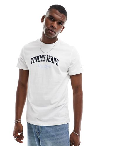 T-shirt stile college e blu navy con logo - Tommy Jeans - Modalova